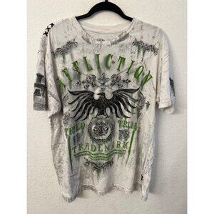 Affliction X-Large Graphic Tee True & Trademark Eagle Design Cotton Blend